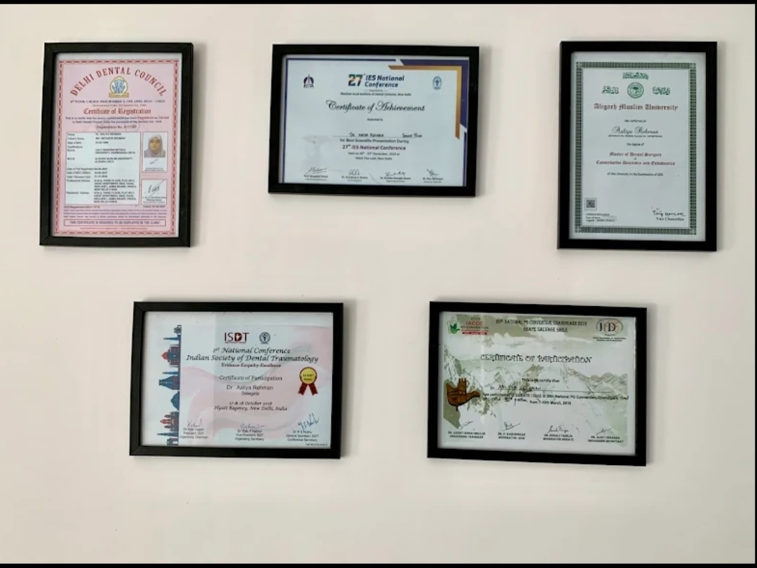 Dr. Aaliya Rehman Certificates — IES, AMU, ISDT, IACOC